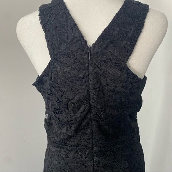 NWOT Sam Edelman Black Embroidered Lace Midi Dress 8 - Picture 7 of 11